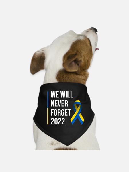 Ruban de paix pour la guerre en Ukraine - Bandana pour chien - noir - Devant