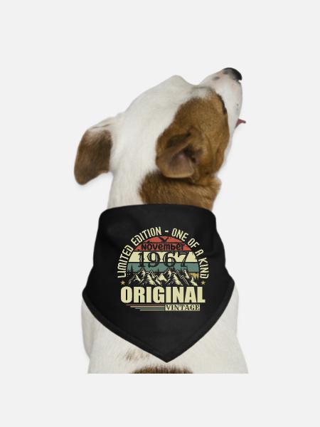 Geburtstag November 1967 - Hunde-Bandana - Schwarz - Vorne
