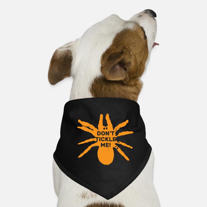 Look a spider ! Spinne Halloween don´t tickle me ! - Hunde-Bandana - Schwarz
