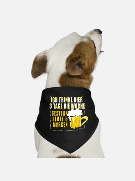 Beer Lovers Beer Saying Beer Drinkers Booze - Dog Bandana - black - Front