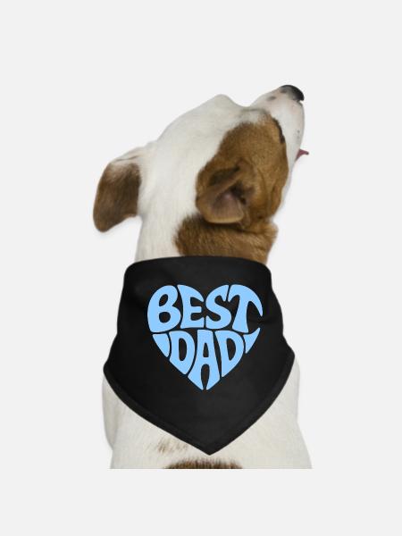 Best Dad Heart Design - Dog Bandana - black - Front