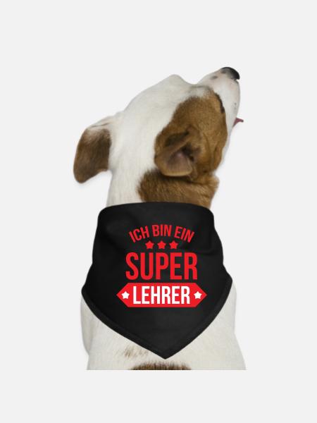 Super Maître d'École Étoiles et Bannière Scolaire - Bandana pour chien - noir - Devant