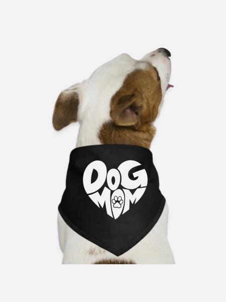 Maman de chien - Cœur de maman de chien avec patte - Bandana pour chien - noir - Devant