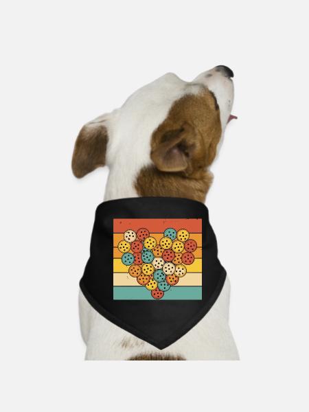 Pickleball Funny Player Love Pickleball Court - Dog Bandana - black - Front