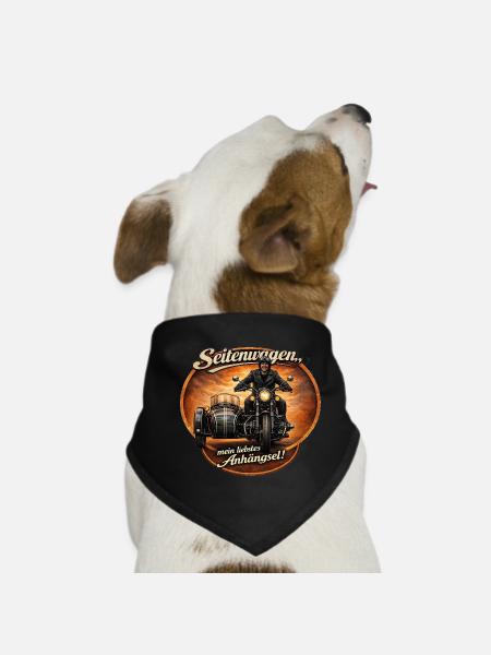 Seitenwagen, mein liebstes Anhängsel - Hunde-Bandana - Schwarz - Vorne