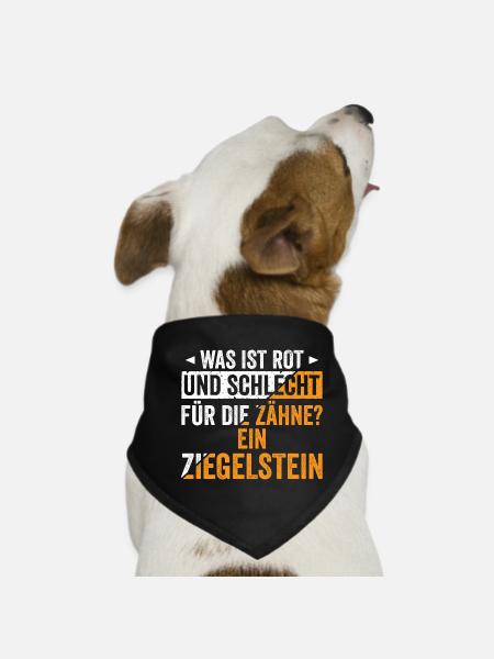 Roter Ziegelstein Witz  - Hunde-Bandana - Schwarz - Vorne
