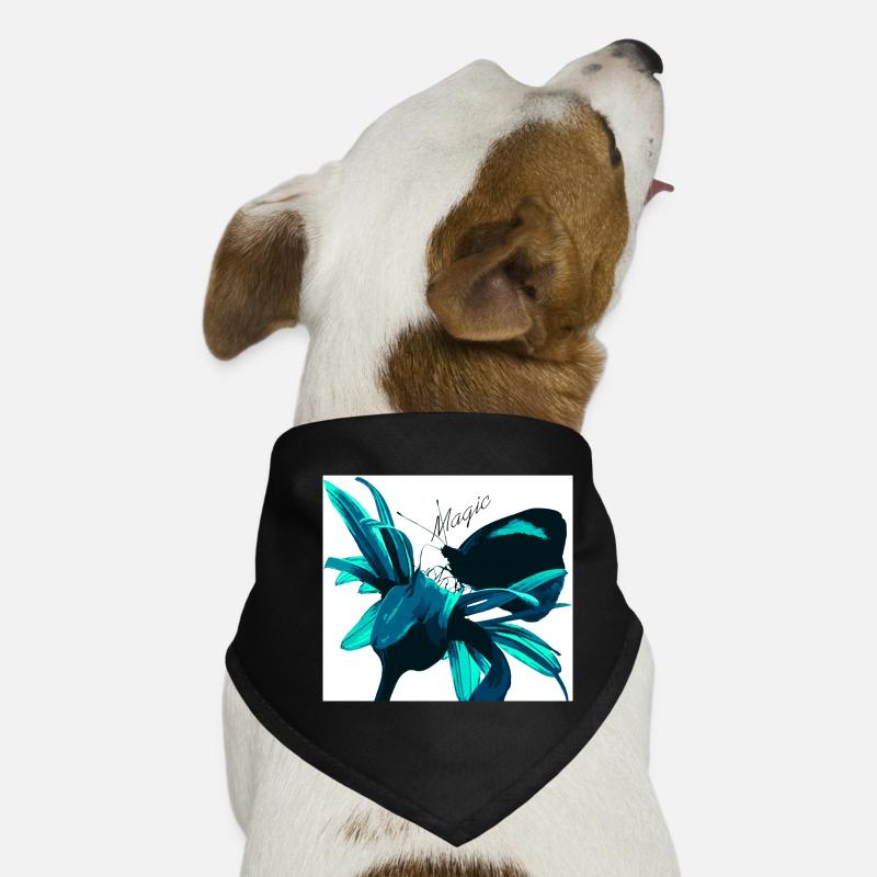 Imprimé fleur magique turquoise Bandana pour chien