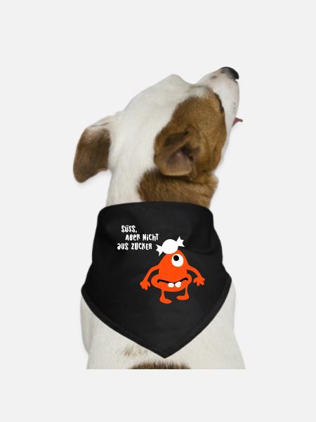 Monster Cute Cute Sugar Comic Cool Sayings - Dog Bandana - black - Front