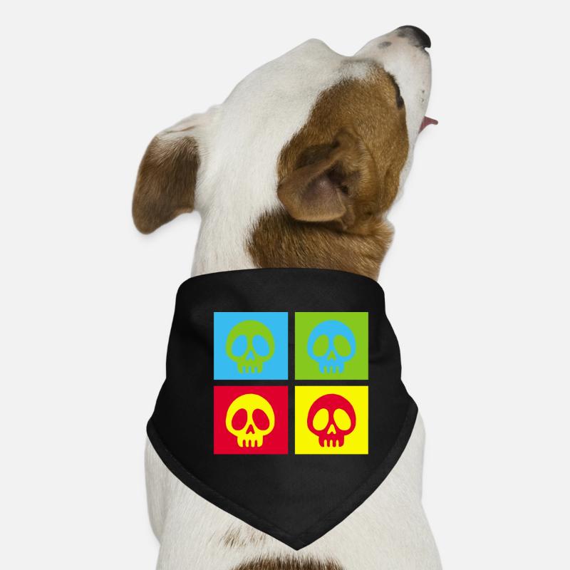 Pop-Art-Manga-Totenkopf Hunde-Bandana