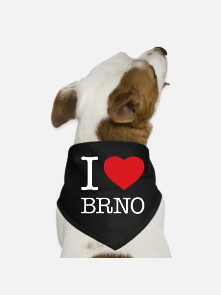 I LOVE BRNO - Dog Bandana - black - Front