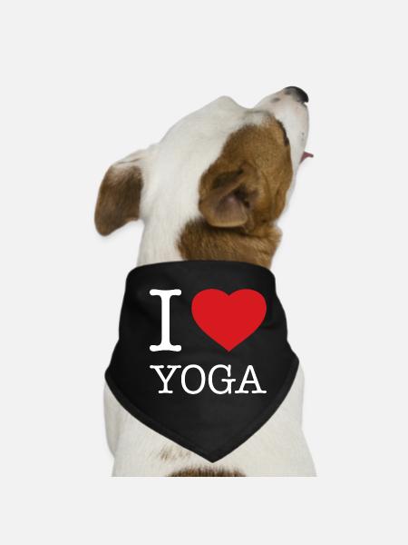 I LOVE YOGA - Dog Bandana - black - Front