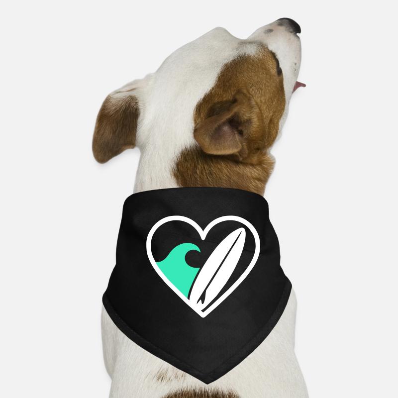 Surf Heart Board Wave Ocean Geschenk Hunde-Bandana