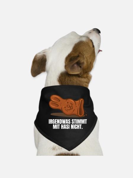 Schokoladenhase Ostern - Hunde-Bandana - Schwarz - Vorne