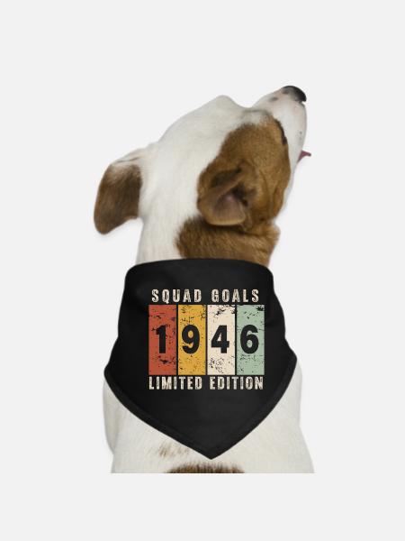 Jubiläum 1946 – 80 Jahre - Hunde-Bandana - Schwarz - Vorne