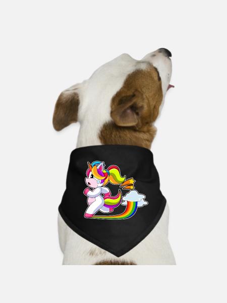 Unicorn Jogger Jogging Sport - Dog Bandana - black - Front