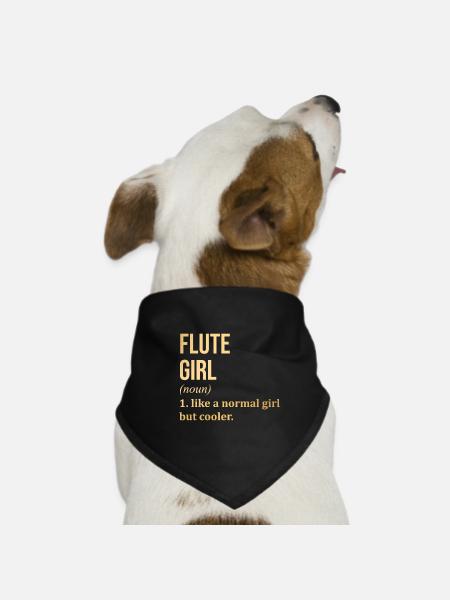 Flute - Dog Bandana - black - Front