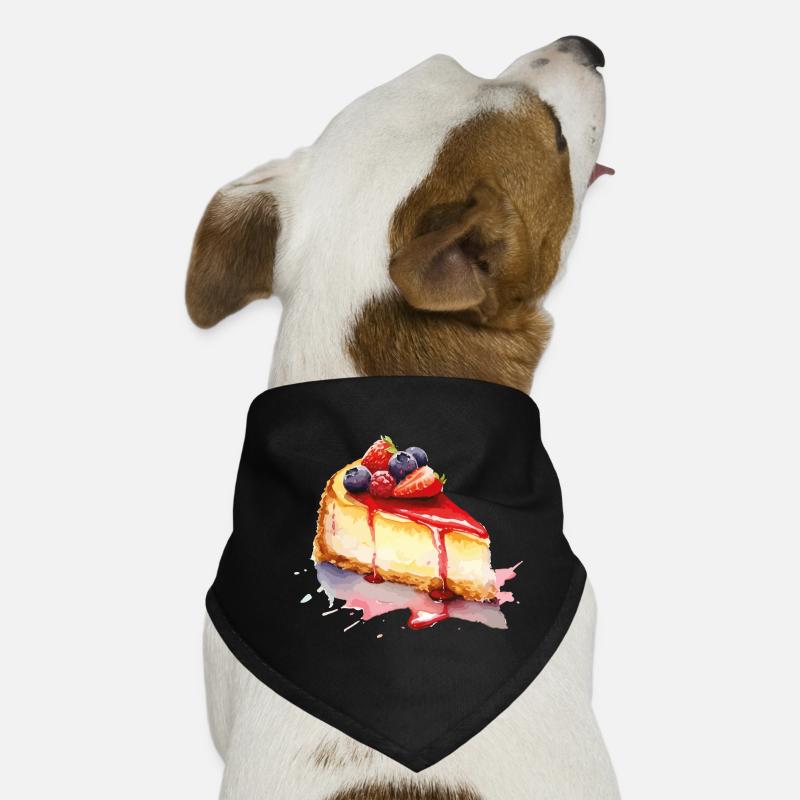 Gâteau au fromage Aquarelle Fruit Graphique Bandana pour chien