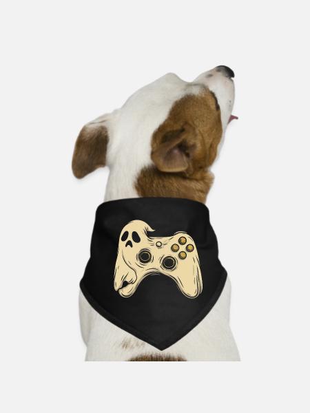 Geisterpad Retro Arcade - Hunde-Bandana - Schwarz - Vorne