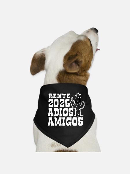 Adios Amigos Pension 2026 - Retirement - Pension - Dog Bandana - black - Front