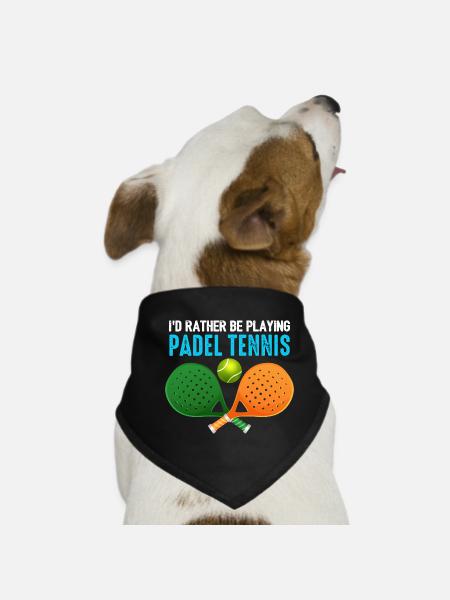 Padel Id Rather Be Playing Padel Tennis - Dog Bandana - black - Front