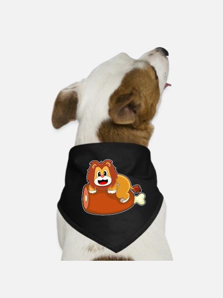 Lion Meat - Dog Bandana - black - Front