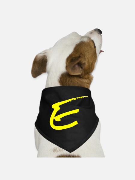 Buchstabe E - Hunde-Bandana - Schwarz - Vorne
