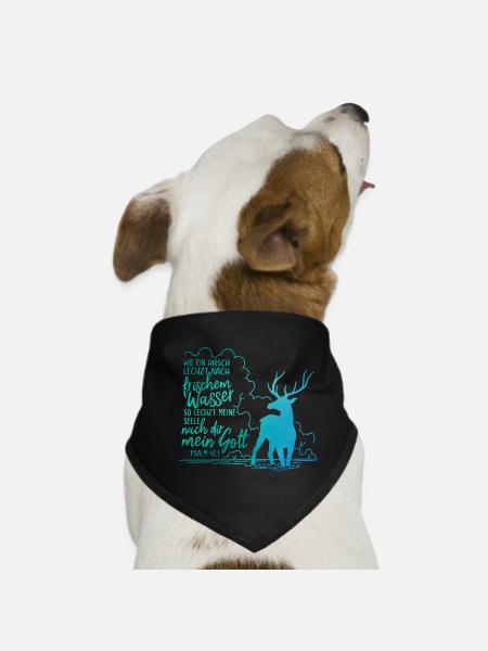 Wie ein Hirsch lechzt nach frischem Wasser - Hunde-Bandana - Schwarz - Vorne