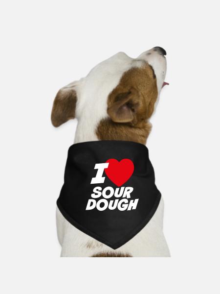 Ich liebe Sauerteig - Hunde-Bandana - Schwarz - Vorne