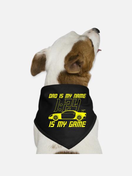 Dad Is My Name 1:24 Is My Game Racer Slot Race - Dog Bandana - black - Front