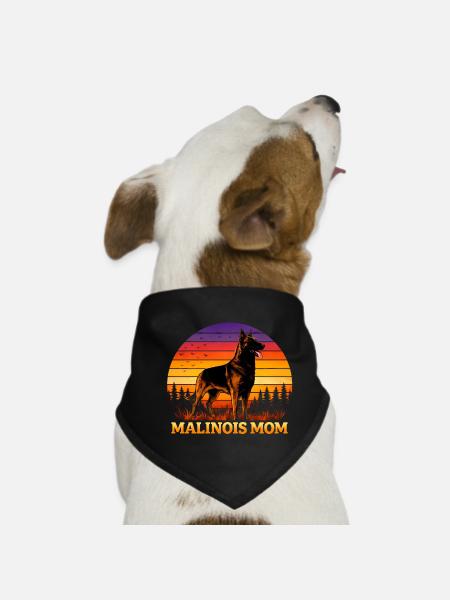 Malinois Mom - Hunde-Bandana - Schwarz - Vorne