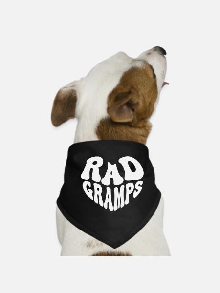 Rad Grandad - Vintage Heart (Custom Color) - Dog Bandana - black - Front