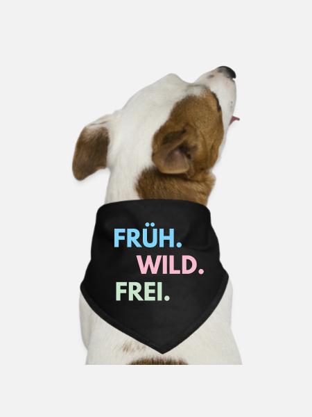 Früh Wild Frei – Frühlingsfest Festival Outfit - Hunde-Bandana - Schwarz - Vorne