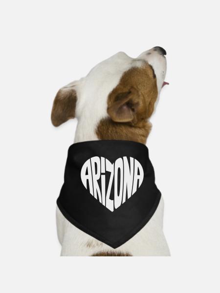 Arizona Heart Typo - Dog Bandana - black - Front