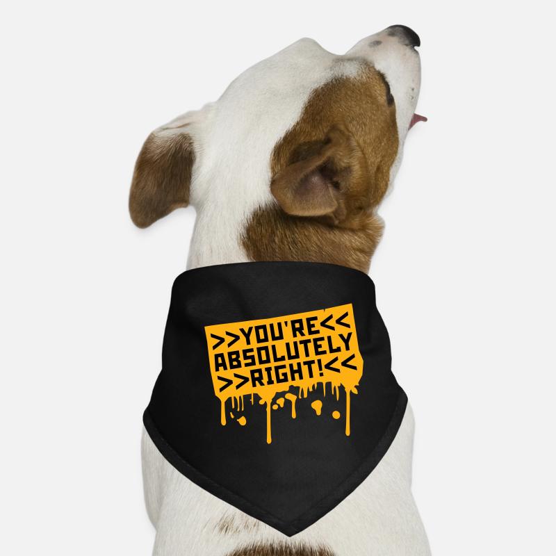 You're Absolutely Right Funny Sarcastic AI Logo Dog Bandana