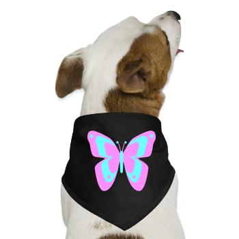 Schmetterling Falter Insekten Frühling Sommer bunt - Hunde-Bandana - Schwarz - Vorne