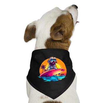 Surfin' Pup Vibes - Hunde-Bandana - Schwarz - Vorne