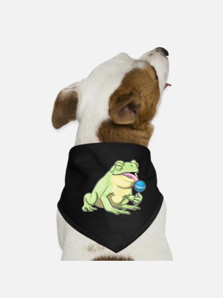 Frosch Lutscher - Hunde-Bandana - Schwarz - Vorne