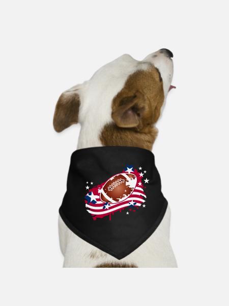 Motif de graffiti de football avec drapeau américain - Bandana pour chien - noir - Devant