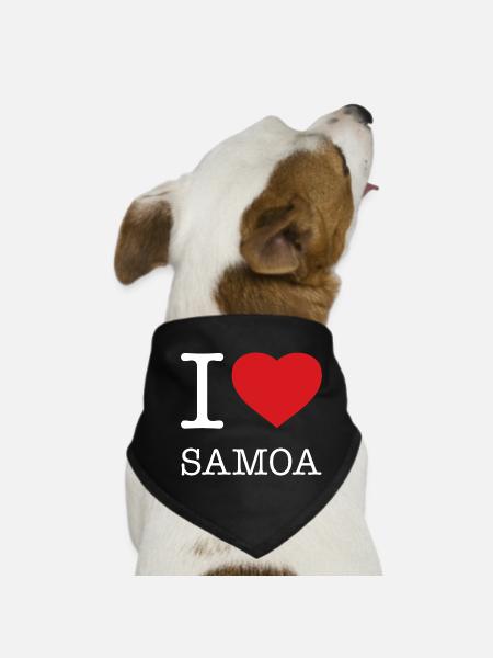 I LOVE SAMOA - Dog Bandana - black - Front