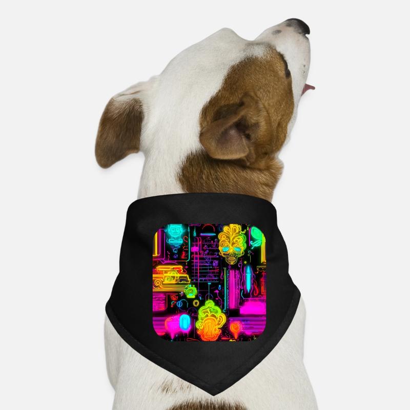 Neon Abstrakt Style Trend UV Hunde-Bandana