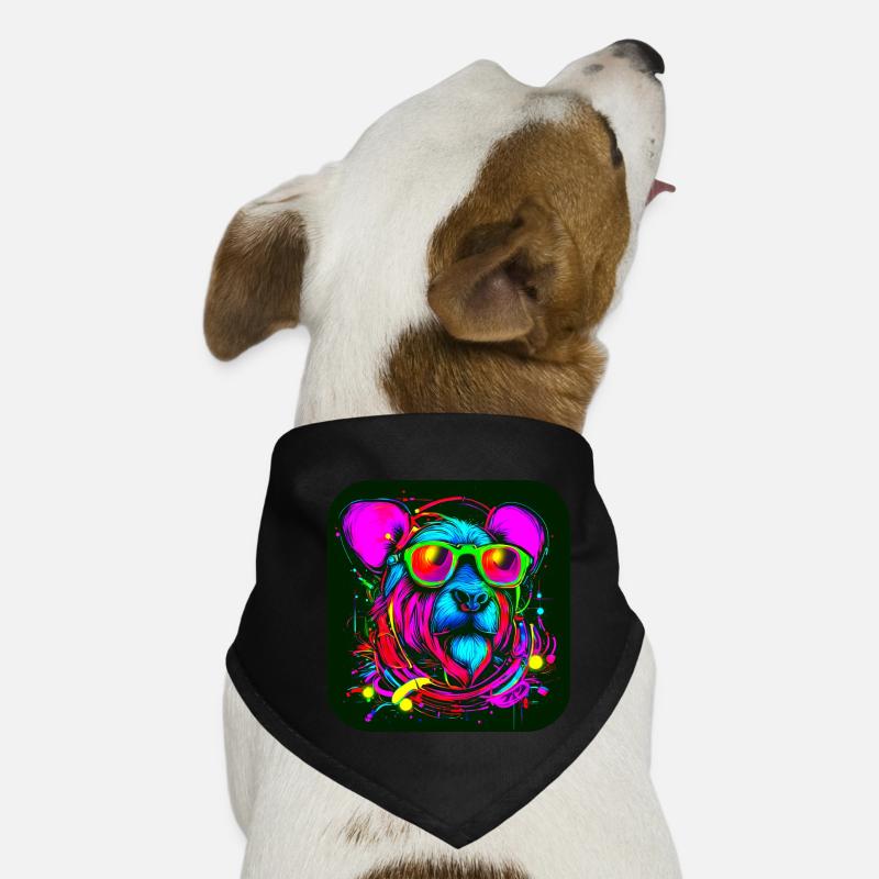 Neon Style Bear Neon Sign Glow Dog Bandana