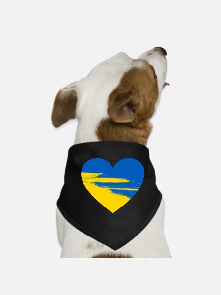 Ukraine Heart - Dog Bandana - black - Front