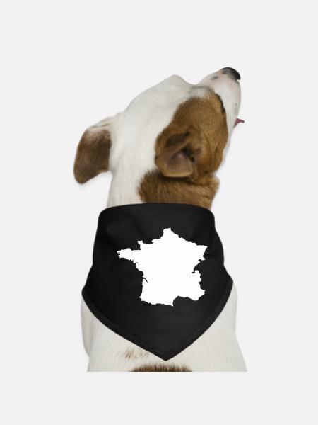 Carte Française Silhouette - Bandana pour chien - noir - Devant