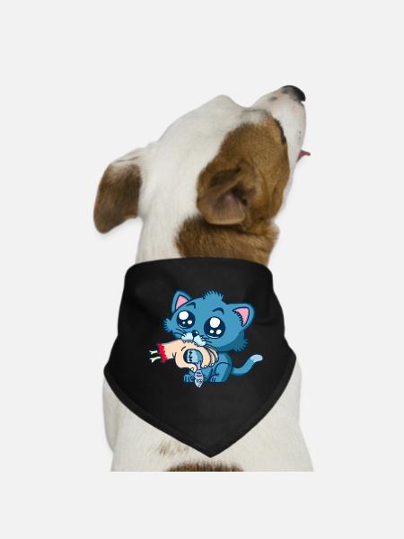Gourmet kitten - Dog Bandana - black - Front
