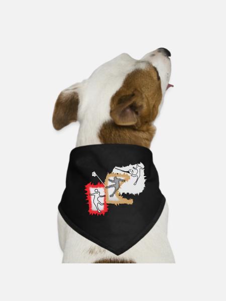 Dynamischer Ballspieler - Hunde-Bandana - Schwarz - Vorne