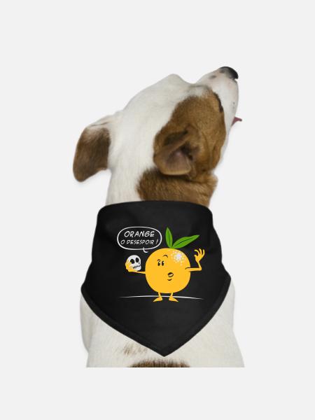 Orange o Verzweiflung - Hunde-Bandana - Schwarz - Vorne