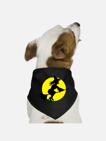 Flying witch - Dog Bandana - black - Front