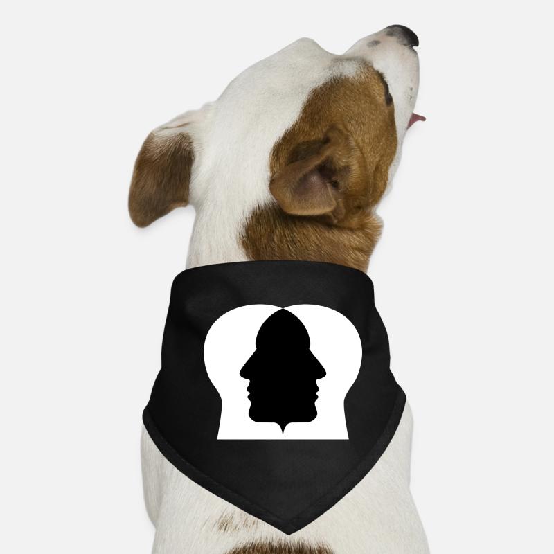 Doppelprofil Silhouette - Hunde-Bandana - Schwarz