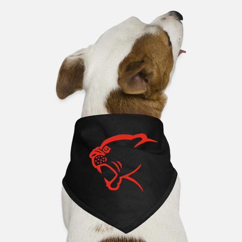 Red Panther Head Dog Bandana
