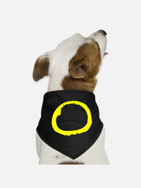 Buchstabe O - Hunde-Bandana - Schwarz - Vorne